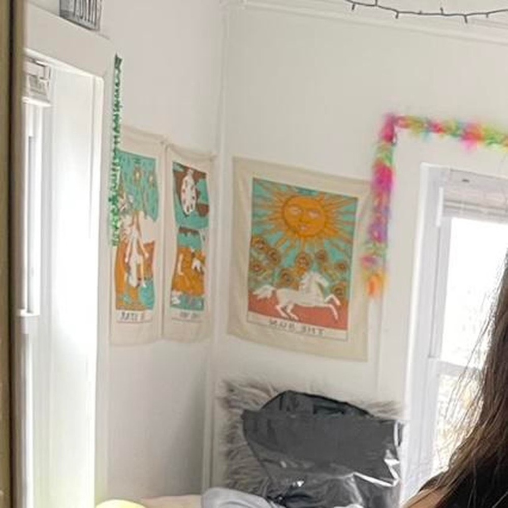 Tarot sun, moon, and star tapestries